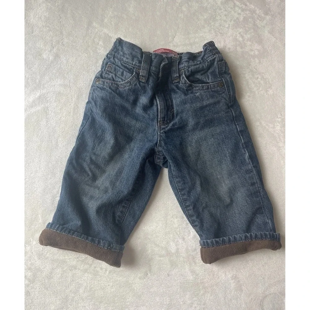 Old Navy 100% Cotton Baby Boy Regular Standard 12-18 Month Warm Lined Jean Pants